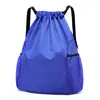 Mochila Casual Unisex para Viagem com Logo Estampado Mochila Simples com Cordão Grande Capacidade Bolsa para Caminhada ao Ar Livre Viagem