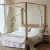 B&B de Luxo Algodão e Linho Simples Flor de Algodão Conjunto de Quatro Peças Colcha Bordada de Algodão Puro Lençóis de Cama