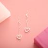 Aretes Casuales y Compactos de Corazón de Durazno con Borla de Corazón, Aretes, Femeninos, Versátiles, Modernos y Dulces con Recorte Ondulado en Forma de Corazón