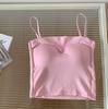Pure Beauty Back Sling Colete Pequeno Roupas Externas das Mulheres com Almofada de Peito Fixo Copo Sexy Anti-Walking Light Wrapping Chest Tube Top