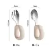 Colher de Titânio Puro com Cabeça de Cristal Silicone Garfo Treinamento Infantil Colher Complemento Queijo Resistente a Altas Temperaturas Colher Alimentação Bebê