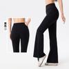 Pantalones de Yoga Forrados de Polar para Mujer, Calientes de Invierno, Bloqueo de Temperatura, Pantalones de Fitness Amigables con la Piel, Cintura Alta, Control de Abdomen, Pantalones de Yoga Acampanados, Pantalones Largos