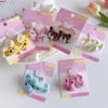 Diadema de Animales Suave y Linda de Dibujos Animados para Niños Tela Bordada Banda Elástica Alta para el Cabello Cuerda para el Cabello de Doble Cola Elástico Diadema
