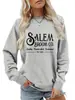 Sudadera de Otoño para Mujer Salim Estampado de Escoba Pullover Holgada Cuello Redondo Manga Larga Sudadera Casual 10
