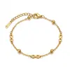 Pulsera de Moda de Acero Inoxidable Estilo Ins Influencer Europeo y Americano Chapada en Oro de 18K, Joyería Fina de Pulsera Número 8 para Mujeres