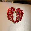 Aretes de aguja plateada con diamantes, diseño de flor ovalada de resina y gota de agua, estilo retro vintage, aretes versátiles