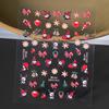 Estilo INS relevo 5D menina decoração de unhas adesivos doce bonito estilo nacional estrela rosa tridimensional coleção de adesivos de unhas