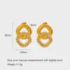 Venta de liquidación de aretes transfronterizos europeos y americanos INS, aretes de lujo ligero de alta gama, acero inoxidable no descolorante chapado en oro de 18k