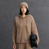 Suéter de Cachemira con Capucha para Mujer, Holgado, Casual, Perezoso, Estilo Urbano Old Money, Nuevo Tejido de Punto Interior para Otoño e Invierno