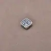 Yiluya Plata de Ley 925 Cuentas Planas de Buena Suerte Antiguas Cuentas Separadoras Material para Pulsera de Cuerda Hecha a Mano DIY Accesorios Venta al por Mayor