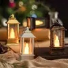 Decoração de Natal Transfronteiriça Presentes Pequena Lâmpada de Vento Lâmpada de Vela Luz Noturna Eletrônica Presente de Natal Enfeites de Mesa para Casa