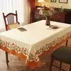 Mantel Cuadrado Floral, Estilo Retro Americano, Lavable, Impermeable, Resistente al Aceite, Resistente al Calor, Nueva Cubierta de Mesa de Lujo de Gama Alta