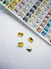 [Cristal de Açúcar Flash Super Diamante] Acessórios Populares para Nail Art Retangular de Ângulo Reto Cristal de Açúcar Ponto de Flash Super Fundo Pontiagudo Acessórios Coloridos para Unhas