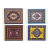 Fabricante Acompanha Fotos para Personalizar Porta-Copos Estilo Persa, Porta-Copos Isolados Antiderrapantes com Borlas, Jogos Americanos Quadrados com Logos Imprimíveis