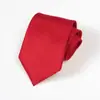 8 cm Mão Gravata Gravata Vestido de Negócios Masculino Preto Puro Acessórios de Trabalho Profissional Noivo de Casamento Listras Vermelhas de Vinho