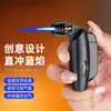 Encendedor de Doble Chorro de Venta Caliente Transfronterizo, Encendedor Metálico Creativo, A Prueba de Viento, Sensación de Alta Gama, Encendedor de Alta Potencia, Modelo Nuevo