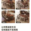 Mesa de Comedor Nórdica de Madera Maciza, Moderna y Sencilla, Adecuada para Sala de Estar y Comedor, Rectangular, Multifuncional, Juego de Mesa y Sillas de Comedor de Alta Gama