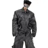 Conjunto de Mezclilla Vintage Desgastado de Nicho Chaqueta Exterior Páramo Cremallera Pesada Bolsillos Grandes Pantalones Cargo Tendencia 2026