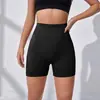 Pantalones cortos de yoga transpirables de secado rápido sin costuras transfronterizos, pantalones de tres cuartos ajustados de cintura alta para realzar los glúteos, pantalones para deportes al aire libre y fitness