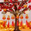 Linterna de Bendiciones del Festival de Primavera de Año Nuevo Adornos Colgantes de Bonsái Adornos Colgantes con Borla Roja Árbol de Nochevieja Planta en Maceta Adornos Colgantes Decorativos Venta al por Mayor