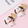 Serie de dibujos animados de perro blanco alegre y lindo con cara brillante, accesorios de resina para hacer tú mismo, pegamento en crema, funda para teléfono móvil, horquilla, pegatina para taza de agua