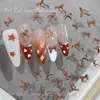 Accesorios para Uñas Maillard de Otoño e Invierno Lazo Lazo de Café Estéreo Cinta de Lazo de Corbata de Resina Accesorios Desgastables para Uñas Diamantes para Uñas