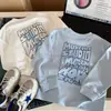 Camada Base Infantil Muno Outono Algodão Puro Roupa Infantil Meninos Estilo Coreano Versátil Estampada Camiseta de Manga Longa Bebê Top Soltinho
