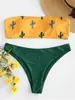 Novo Biquíni Duas Peças Estilo Europeu e Americano Bandeau Estampado Duas Peças de Comércio Exterior Sexy Bikini Atacado