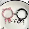Pulsera de pareja melody coolomi un par para novia estuche pequeño de cuero pulsera de succión magnética para novias diadema femenina