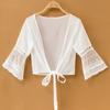 Chal de Estilo Nuevo Verano Sling Cárdigan Exterior Combinable Chal Pequeño Popular en Internet Chifón Fino con Cordones