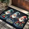 Felpudo de Entrada Navideño Estilo Americano Transfronterizo, Resistente a la Suciedad, Antideslizante, Raspador de Barro, Eliminador de Polvo, Felpudo de Piso de Terciopelo de Cristal para el Hogar
