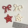 Outono e inverno vinho vermelho localização arco oco estrela de cinco pontas acessórios faça você mesmo capa de telefone celular decorativo buraco sapatos cocar lote