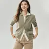 Suéter de punto de cachemira con cuello polo para mujer, de manga larga, holgado, cómodo, suave, versátil, color liso, simple, prenda exterior, capa base