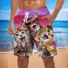 Pantalones de playa holgados europeos y americanos 2024, pantalones de surf de verano con estampado 3D de humo, pantalones cortos de moda para hombre