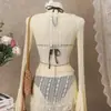 Nuevo traje de baño con protección solar de manga larga europeo y americano, bikini de playa para mujer de cuatro piezas separadas