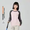 Camiseta de manga larga para niños mayores, otoño e invierno 2026, top holgado de retazos con mangas raglán para niños, camiseta básica de abrigo para niñas