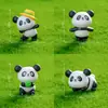 Micropaisaje creativo, lindo panda redondo, muñeco de jardinería, decoraciones DIY, accesorios colgantes, adornos pequeños de plástico para escritorio