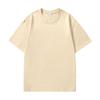 Camiseta Masculina Peso Pesado 260g Cáqui Ami Retrô Ombro Caído Tubo Sem Costura Tecida Gola Redonda Manga Curta Feminina Atacado Estampa de Marca Moderna