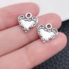 20 colgantes antiguos de plata con forma de alas de amor de aleación hueca, hechos a mano, collar, pendientes, accesorios de joyería