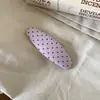 Pinza para el pelo ovalada con forma de gota de agua y estampado de lunares estilo coreano, Pinza lateral de color liso, Accesorio para el pelo Pin BB para mujeres