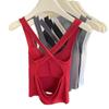 2025 Nuevo Estilo Lujuria Pura Sexy Diseño Camisola Cuello Cuadrado Chic Sin Espalda Top sin Mangas con Almohadillas para el Busto para Mujer