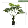 Plantas Artificiais Estilo Nórdico em Estoque para Atacado, Planta Artificial de Taro Torto, Plantas Verdes Falsas para Paisagismo, Plantas em Vasos para Decoração de Piso Interno para Sala de Estar
