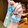 Chaveiro Fofo de Capivara com Preenchimento de Óleo, Pingente de Garrafa Flutuante Dupla Exquisita da Sanrio, Decoração para Carro e Bolsa