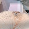 9941 Anillo Japonés y Coreano de Lujo de Alta Gama Súper Hada Zircón Popular Flor Índice Abierto Mariposa Nácar para Mujer