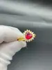 Anillo Rojo Granada Amor Color Tesoro Imitación Turmalina Piedra Preciosa Anillo Europeo y Americano Lujo Bajo Cristal Rojo Paloma Boca Abierta Mujeres