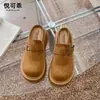 Couro Genuíno Solado Grosso Sapatos Birkenstock Bico Fechado Meia Pantufa Feminina Roupa Externa 2026 Outono Novo Estilo Aumento de Altura Slip-on Plataforma Birkenstock