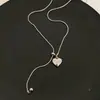 Pingente de Coração Moda Elegante Colar Feminino Outono e Inverno Luxo Acessível High-End Longo Simples Elegante Corrente de Puxar Suéter