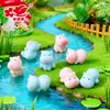 Adornos de Muñeco Hipopótamo Mini de Dibujos Animados Accesorios de Bolsita Ciega Animales para Casa de Muñecas Decoración de Escritorio y Coche