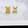 Pendientes asimétricos de oso de diamantes, modernos y elegantes, de plata s925 para mujer, con nicho de aguja, combinables con todo, de alta gama.