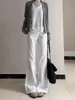 Jeans blancos, no ajustados a la pierna, ligeramente acampanados para mujer, nueva colección primavera/verano 2026, de talle alto, adelgazantes, de corte holgado, pierna ancha, pantalones de largo hasta el suelo